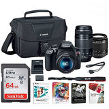 Canon EOS Rebel T6 DSLR Camera with 18-55mm and 75-300mm Lenses and Bag + 64GB Memory Card and