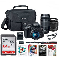 Canon EOS Rebel T6 DSLR Camera with 18-55mm and 75-300mm Lenses and Bag + 64GB Memory Card and