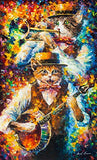 Banjo Music of Cats — Animals Music Oil Painting On Canvas By Leonid Afremov Studio