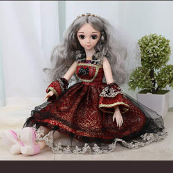 1/6 SD Dolls BJD Doll 24 Ball Jointed Doll DIY Toys with Full Set Clothes Shoes Wig Makeup Accessories Gift for Girls Kids,B