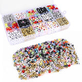 Tinksky Mixed Acrylic Alphabet Letters Beads Cube Charms for DIY Loom Bands Bracelets