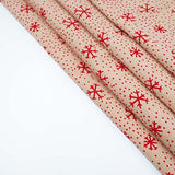 RayLineDo 100% Cotton Linen Printed Fabric Christmas Snow Red Patchwork Tablecloth 140cm wide -