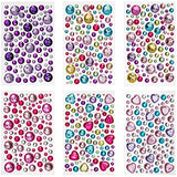 Peachy Keen Crafts 6 Sheets Self Adhesive Jewels - Rhinestone Sticker Gems - Multi Color Gemstone