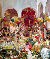 Odsan Gallery Seville, The Dance - By Joaquin Sorolla Y Bastida - Canvas Prints 16" by 19" Unframed