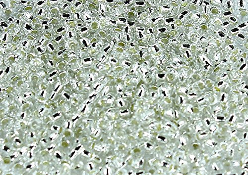 15/0 Round TOHO Japanese Glass Seed Beads #21- Silver-Lined Crystal 10g