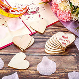 Tatuo 120 Pieces 2 Inch Wood Heart Cutouts Wood Heart Slices Embellishments Ornaments for Wedding, Valentine, DIY Supplies