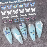 JMEOWIO 3D Embossed Spring Butterfly Flower Nail Art Stickers Decals Self-Adhesive Pegatinas Uñas 5D Colorful Nail Supplies Nail Art Design Decoration Accessories 4 Sheets