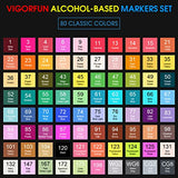 VigorFun Alcohol Art Markers, 80 Colors Permanent Dual Tips Art Paint Markers Pens with Removable Carrying Travel Case for Kids Adults, Highlighters for Drawing Sketching Card Making Illustration