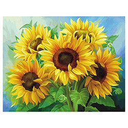 Sunflower Diamond Painting Kits for Adults 5D DIY Full Drill Diamond Art, Diamond Dotz, Cross Stitch Embroidery Crystal Rhinestone Arts Craft Great Gift for Family or Friends(16x12in)