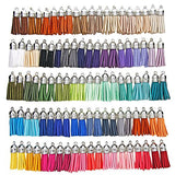 KeyZone 100 Pieces 50 Colors 40 mm Faux Suede Tassel Pendants with Caps for Key Chain Cellphone