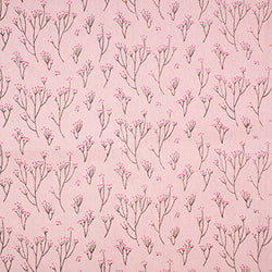 RayLineDo 100% Cotton Linen Printed Sewing Fabric Pink Flower Floral Patchwork Tablecloth 150cm