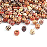 400pcs Various Shaped Painted Wooden Beads Loose Spacer Beads (Round, Oval, Cubes, Tubular )for DIY