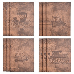 Antner 12 Pack Pocket Notebooks 4.7" x 3.4" Lined Pages,Retro Carriage and Sailing Designs Stationery Notepad