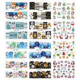 Christmas Nail Art Stickers Snowflakes Nail Art Decals Winter Water Transfer Nail Art Supplies Xmas Snowflakes Snowman Santa Design Nail Art Decorations for Adults Women Manicure Accessories 30 Sheets