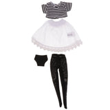 MonkeyJack Cute Striped T-shirt + Stockings Socks + Yarn Dress + Underpants Set for 12inch Neo Takara Blythe Dolls Accessories