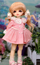 BJD Clothing Kawaii Pompo Trench Coat Set for 1/6 BJD SD BB Girl Dollfie Dolls