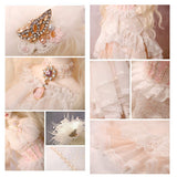 BJD Handmade Doll White Fantasy Dress Suit Including Necklaces and Headdresses for 1/3 BJD Girl Dolls Clothes Accessories