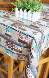 RayLineDo 100% Cotton Linen Printed Fabric Countryside Style Patchwork Tablecloth 150cm wide -