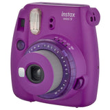 FUJIFILM INSTAX Mini 9 Instant Film Camera (Purple with Clear Accents) + Instax Film (20 Shots) + Glitter Clear Case + Scrapbooking Album + 6 Colored Lens Filters + 20 Sticker Frames Nature Package