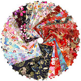 Tudomro 30 Pieces Japanese Style Fabric Squares 8 x 10 Inch Fabric Bundle Squares Patchwork, Wrapping Cloth Quilting Fabric Bundles for DIY Patchwork Sewing Supplies