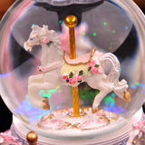 LUCKSTAR Rotate Music Box - Luxury Carousel Music Box Crystal Ball Music Box with Castle in The Sky Tune Creative Home Decor Ornament Gifts Perfect Birthday Gift Valentine's Day