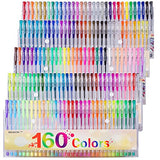 Gel Pens Colors Set, Reaeon 160 Unique Colored Gel Pen for Adults Coloring Books Drawing Art