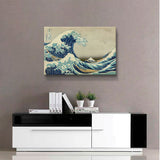 Art Wall 3-Piece The Great Wave Off Kanagawa by Katsushika Hokusai Gallery Wrapped Canvas Artwork, 36 by 54-Inch