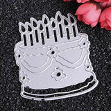 Cake Metal Die Cuts Happy Birthday Candle Cutting Dies Cut Stencils for DIY Scrapbooking Photo Album Decorative Embossing Paper Dies for Card Making Template