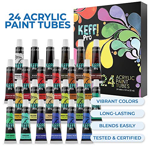 KEFF Acrylic Paint Set for Adults  54 Piece Art Painting Supplies Kit