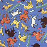 Frisbee Blue Print Fabric Cotton Polyester Broadcloth by The Yard 60" inches Wide