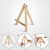 Tripod Easel Stand, 8 Pack Portable Natural Pine Wood Photo Painting Easel Display for Kids Students Artist Painting, Sketching, Displaying Photos (9 Inch Tall)