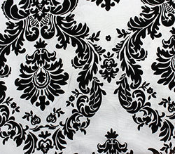 Satin Fabric Velvet Prints EMPIRE DAMASK WHITE / 52" Wide / Sold by the Yard