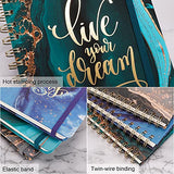 EOOUT 3 Pack A5 Hardcover Spiral Notebook College Ruled Notebook, 5.5" x8.3" 80 Sheets Lined Journal, Back Pocket Dreamy Quicksand Pattern for School Office Home