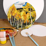 Round Stretched Canvas Artist Painting,3 Pack 14in Artist Canvas Boards Lacquer Painting Plate for Acrylic, Oil, Gouache, Tempera Paints & Wet Art Media