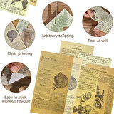 192 Pieces Vintage Scrapbooking Supplies Retro Decorative Natural Postage Stamp Sticker Ephemera for Junk Journals Adhesive Paper Stickers for Art Craft Album Diary Journal Embellishment Supplies