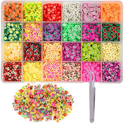 Duufin 16800 Pcs Nail Art Fruit Slices Colorful 3D Fruit Nail Slices with a Tweezers for Art DIY, Slime Making, Craft, Decoration
