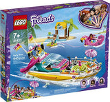 LEGO Friends Party Boat 41433 Including LEGO Friends Emma, Andrea and Ethan Mini-Doll Figures, Beach Store and Flamingo Party Boat, Great Summer Toy for Kids (640 Pieces)