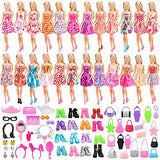 BM 75 Pieces Doll Clothes and Accessories for 11.5 Inch Girl Doll Include 15 Pcs Party Dresses, 10 Pcs Shoes, 10 Pcs Bags, 40 Pcs Different Doll Accessories