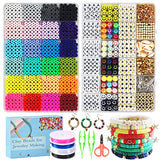 Redtwo 7200 Clay Beads Bracelet Making Kit,Jewelry Beading Supplies and Charms,Arts Crafts Gifts Set(2 Storage Boxes)