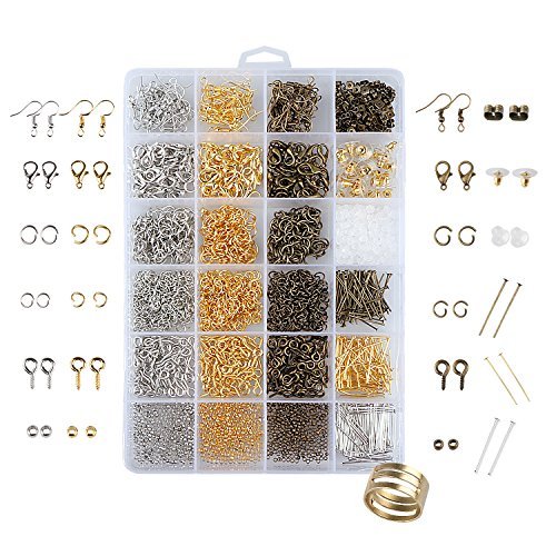 Unime 2880 Pcs Jewelry Findings Jewelry Making Starter Kit Jewelry Beads, Open Jump Rings,