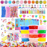 NEICY Slime Kit Slime Supplies - Clear Crystal Slime, Foam Beads, Fish Beads, Unicorns and Mermaids for Kids Slime Making and Party Favors Decorations