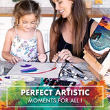 Painting Sets for Adults with Canvas, 18 Tubes of Acrylic Paint, 6 Paint Brushes for Artists - One 9.5 x 11.8 in Canvas Boards for Painting, Free Spatula and Palette Included - Painting Set for Kids