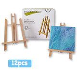 CONDA 12 inch Tall Tabletop Display Beechwood Wood Easel(Pack of 12) Photo Painting Display Portable Tripod Holder Stand