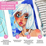 SKETCHBAR Mirror PAD A5, use 100% of Your Sketchbook, 220 g/m2, Extra Smooth, bleedproof Technology Allows You to use Every Side of Every Page, Ideal for Artists, Illustrators, Drawing