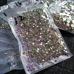 2880pcs SS12 3mm Nail Crystals AB Nail Art Rhinestones Round Flatback Glass Gems Stones Beads for