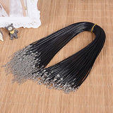 Hibery 50 Pcs Black Waxed Leather Cord Necklace with Lobster Clasp, DIY Jewelry Cord & Necklace