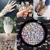 Warmfits AB Crystal Rhinestones Set, 1840pcs Rhinestones Nail Art Set Nail Gems Iridescent Clear Class Multi-Shape Flat Back Shiny Nail Jewels for Nail Art DIY Crafts Phones Clothes Shoes Jewelry Bag