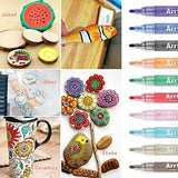 Arrtx Acrylic Paint Pens, 24 Colors Paint Markers for Canvas, Glass, Rock Painting, Stone, Fabric, Mugs, Ceramics, Wood, Gift Card Making, DIY Craft, Highly Pigmented