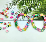 200pcs Fruit Clay Beads-Mixed Candy Polymer Clay Beads Charms for Bracelet Necklace Jewelry Making (Fruit)