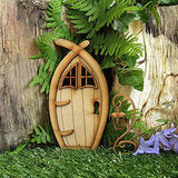 YoJiSa Wooden Fairy Elf Door and Window Garden Decor 3D Self-Assembly Wood Fairy Door Craft Kit Vintage House Miniature Landscape Dollhouse Ornament Children DIY Gift